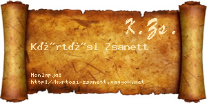 Kürtösi Zsanett névjegykártya